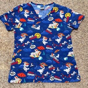 Disney Olaf frozen scrub top size XS
